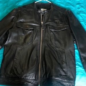 Black leather jacket
